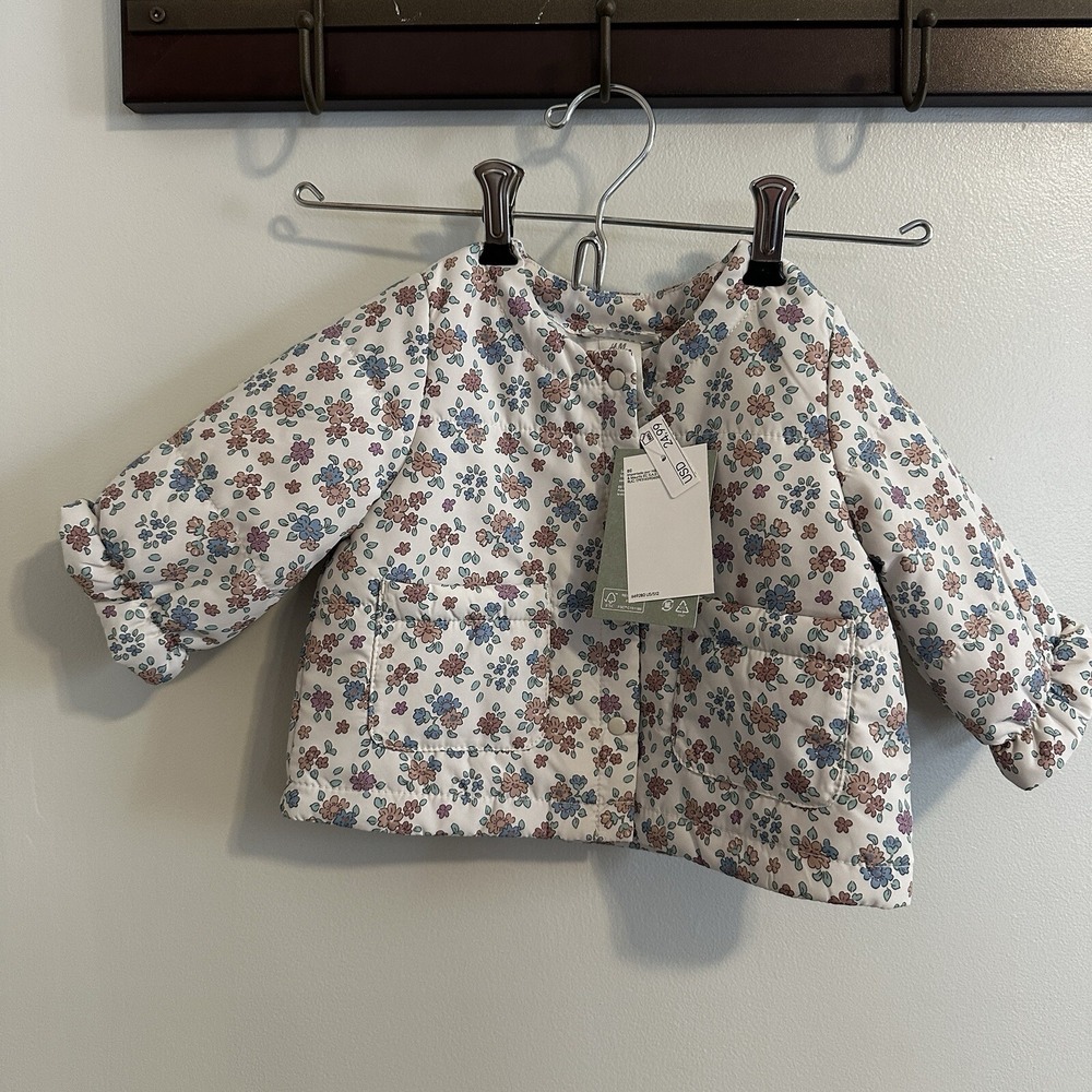 Quilted Floral 6m Jacket Puffer H&M NWT‎